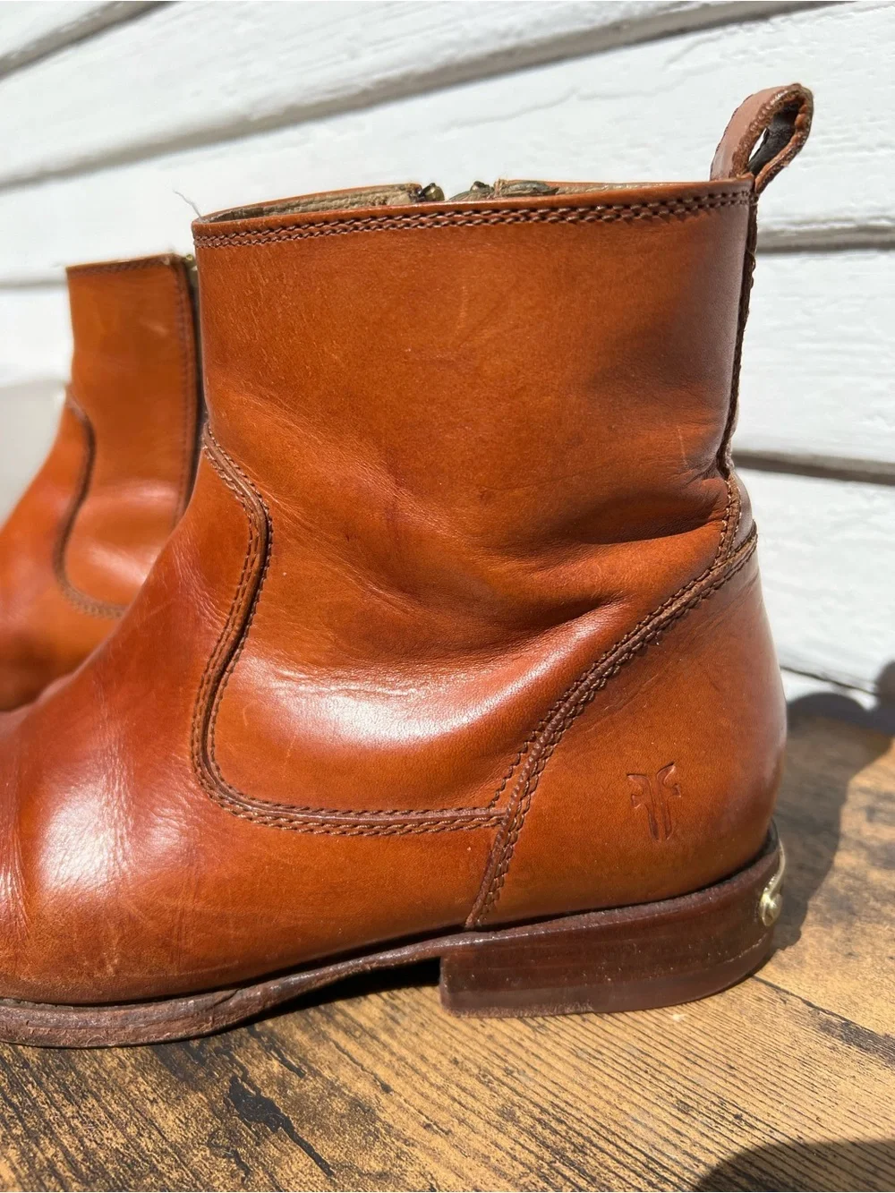 Frye Leather Boots with Side Zip